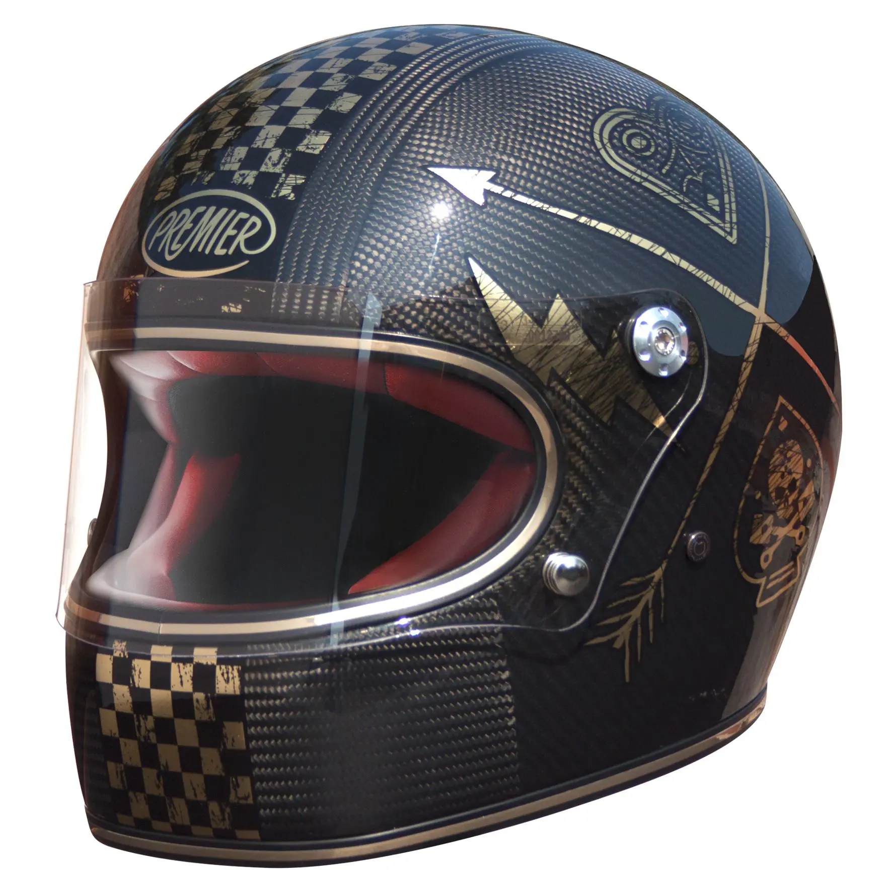 CASCO INTEGRALE PREMIER TROPHY CARBON VINTAGE TG S Yamaha - TECNOMOTO