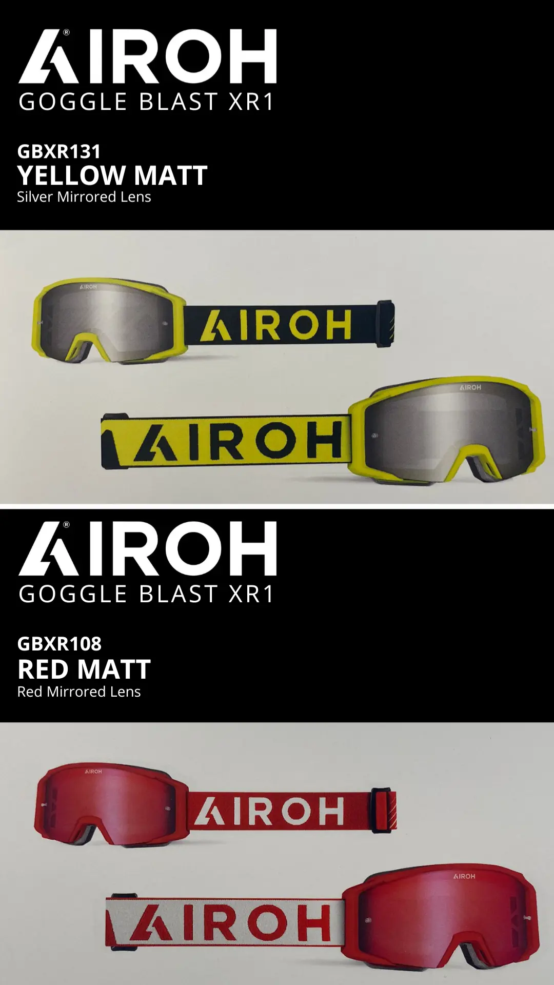 AIROH GOOGLE BLAST XR1 - Maschera per cross - vari colori disponibili  Yamaha - SAR MOTOR SRL